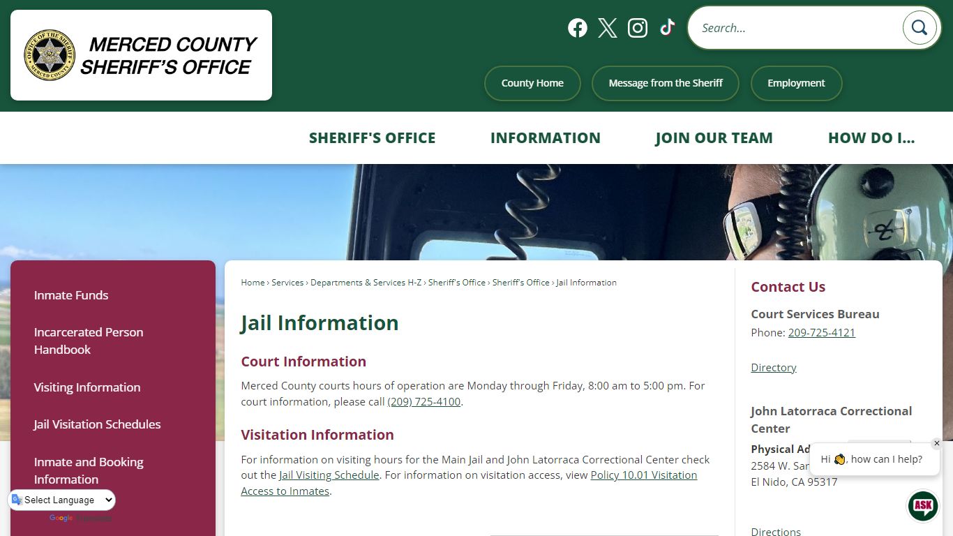 Jail Information | Merced County, CA - Official Website